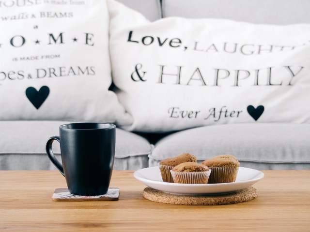 Coffee ad love pillows